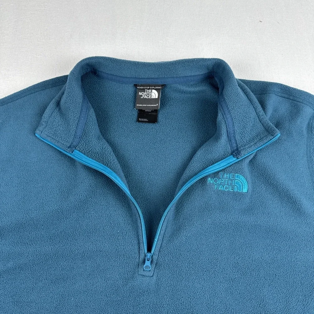 North Face Mens Bluish Green Quarter Zip XL comfort outerwear